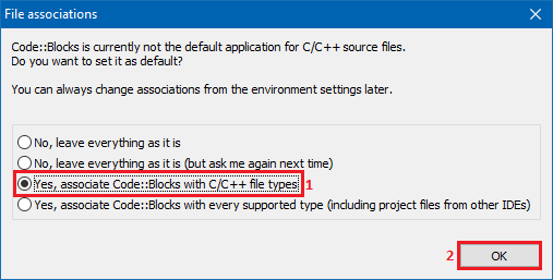 Codeblocks file association